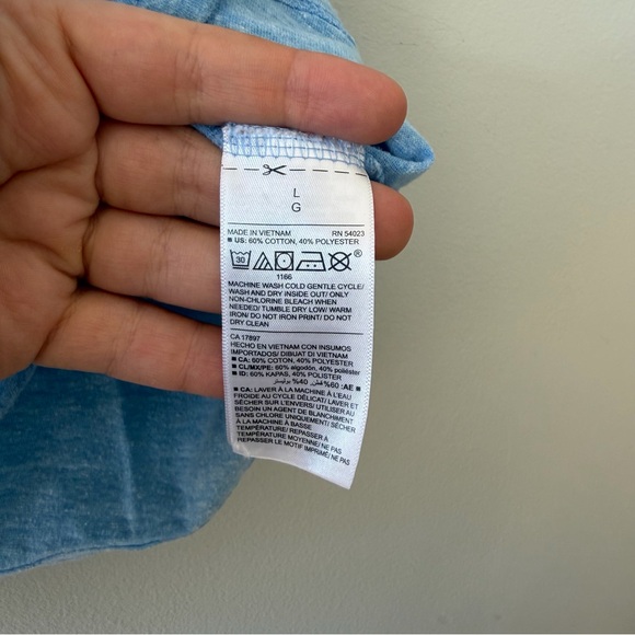 Old Navy V-Neck Softwashed Blue Marled Short Sleeve T-Shirt Men's Large - Picture 5 of 5